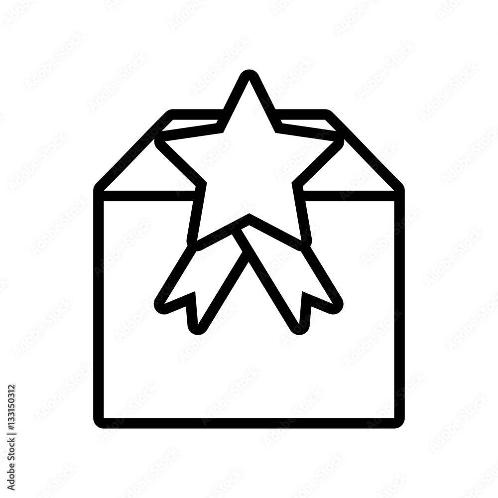 gift box cube star ribbon present outline vector illustration eps 10 gift box cube star ribbon present outline vector illustration eps 10