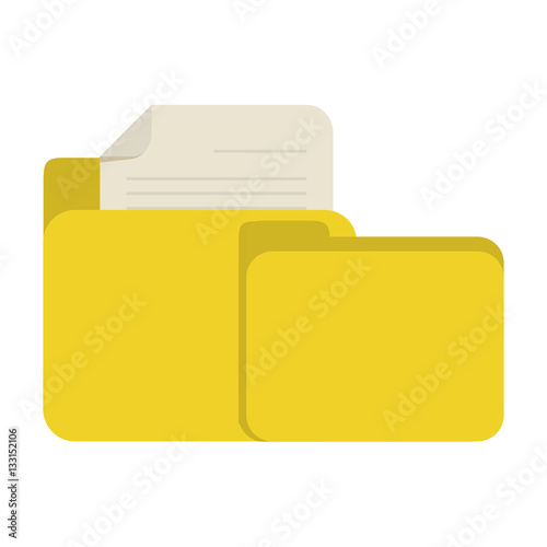 yellow folder file document report paper vector illustration eps 10