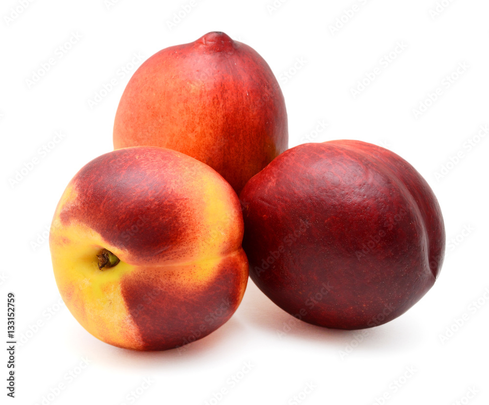 organic peach fruit on white background organic peach fruit on white background