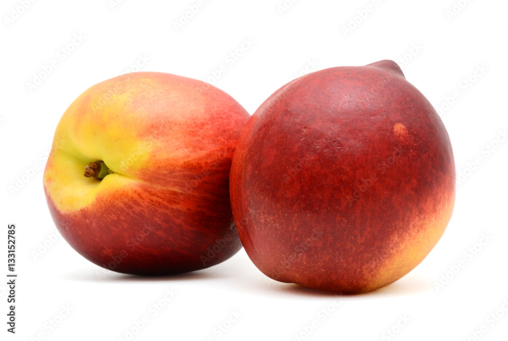 two peaches isolated on white background two peaches isolated on white background