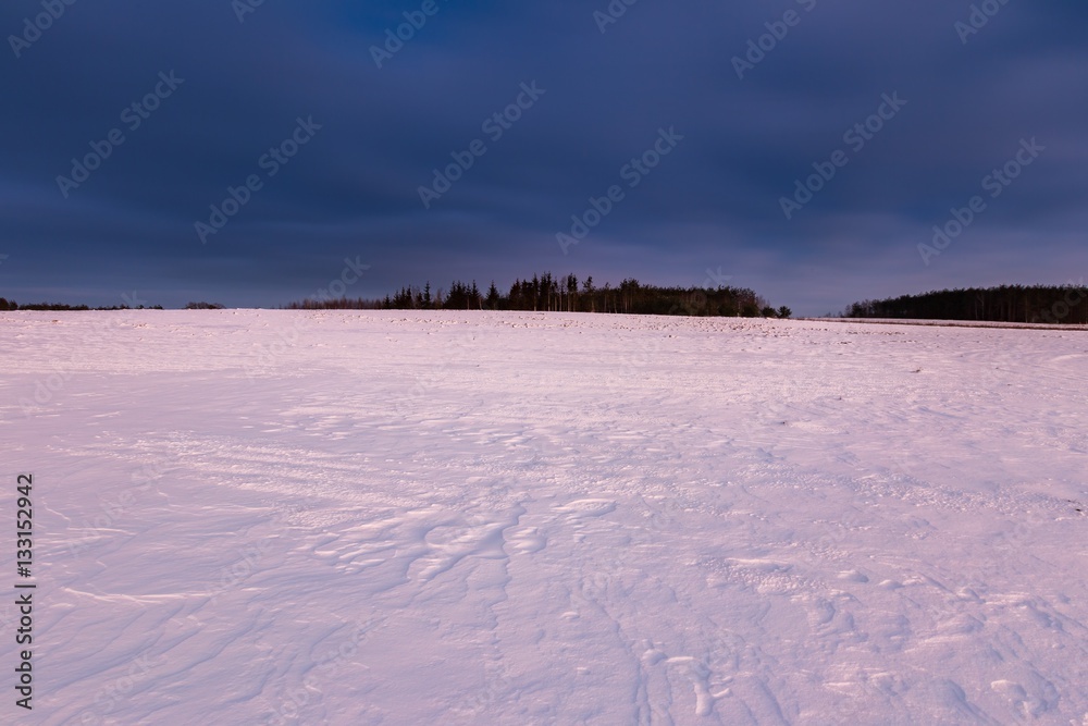 Colorful winter after sunset landscape Colorful winter after sunset landscape