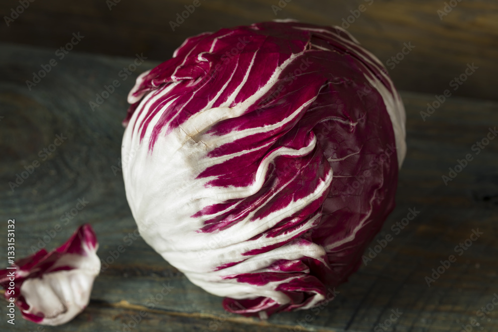 Fototapeta premium Raw Organic Purple Radicchio Lettuce