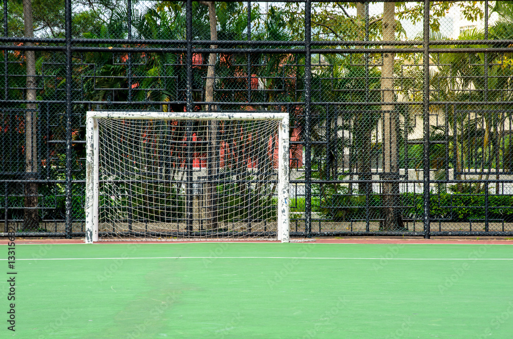 Fototapeta premium A soccer field with small goal