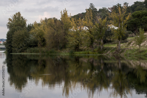 Beautiful urban park with river