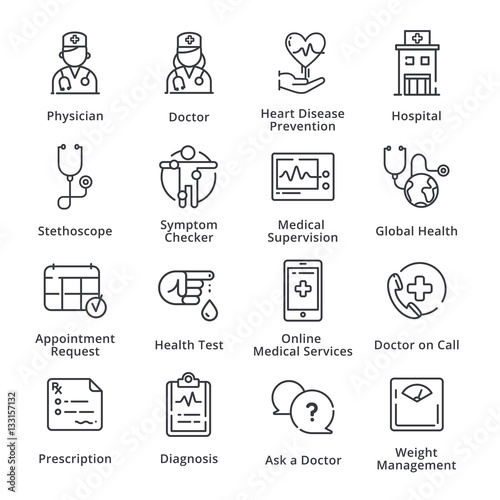 Medical & Health Care Icons Set 1 - Outline Series
