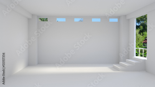 Wallpaper Mural 3D Rendering of Empty room Torontodigital.ca