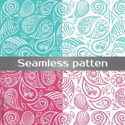Seamless colorful vector pattern with spring flowers