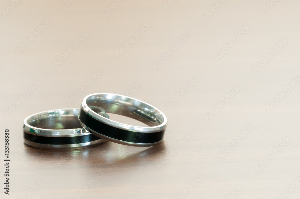 Two rings on the table for valentine day Two rings on the table for valentine day