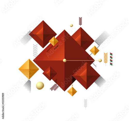 Abstract geometry and technology in white background. vector ill