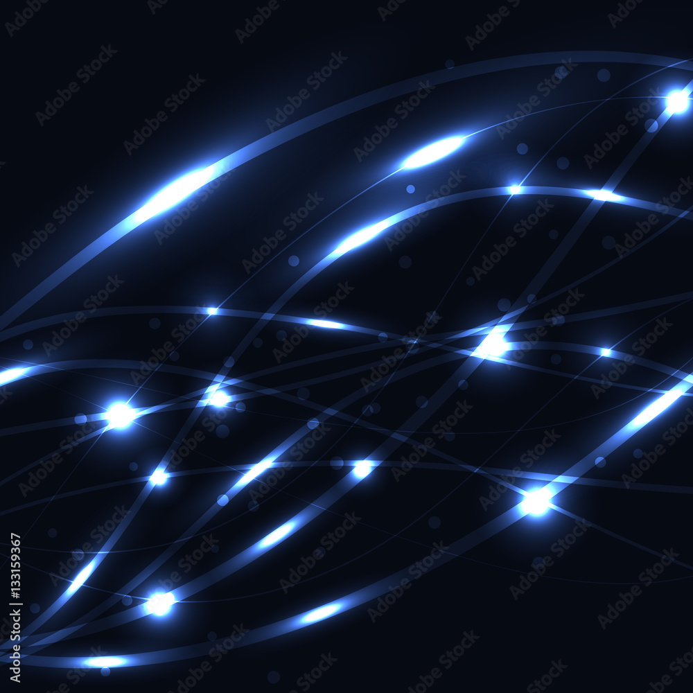 Fototapeta premium Abstract blue light glowing background