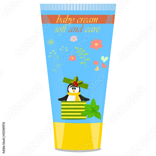 Baby cream tube with kids design