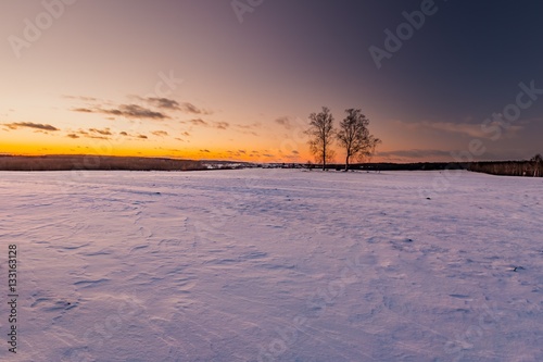 Colorful winter after sunset landscape © milosz_g