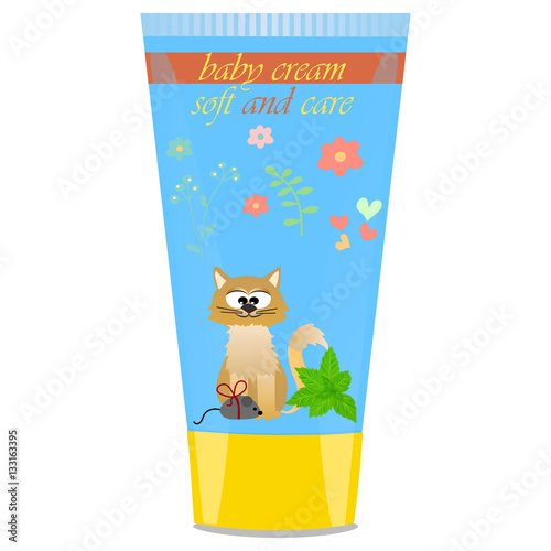 Baby cream tube with kids design