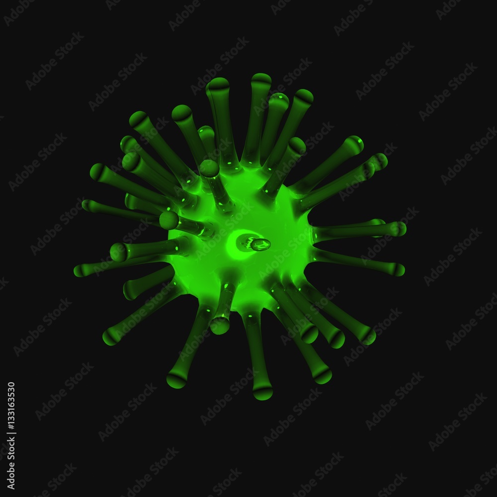 3d illustration green cell 3d illustration green cell
