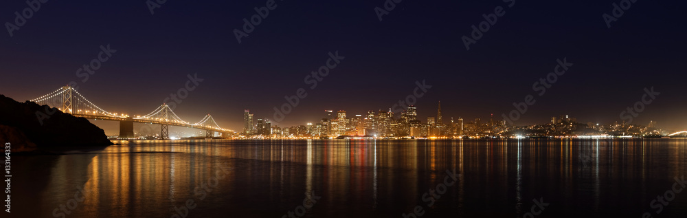 San Francisco Evening Skyline Panorama