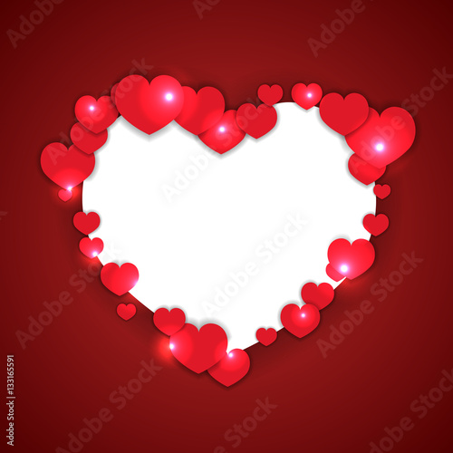 White Heat with Red Smaller Hearts