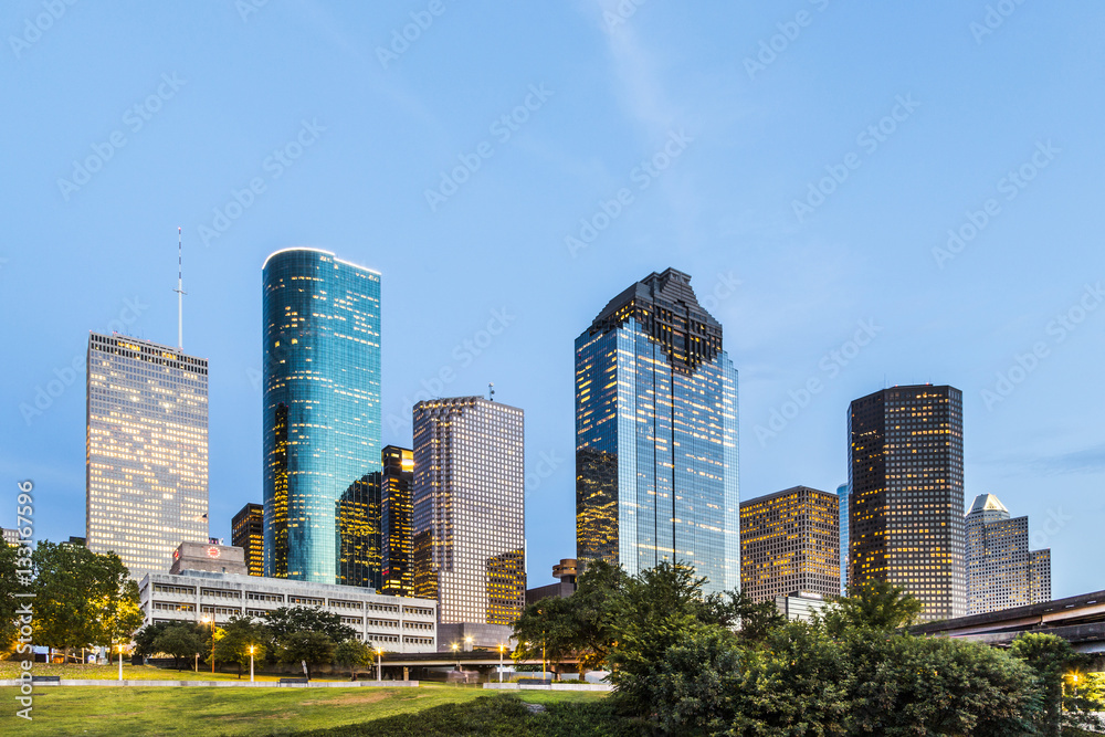 Fototapeta premium skyline of houston in the evening
