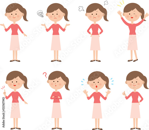 女性セット　いろいろな表情