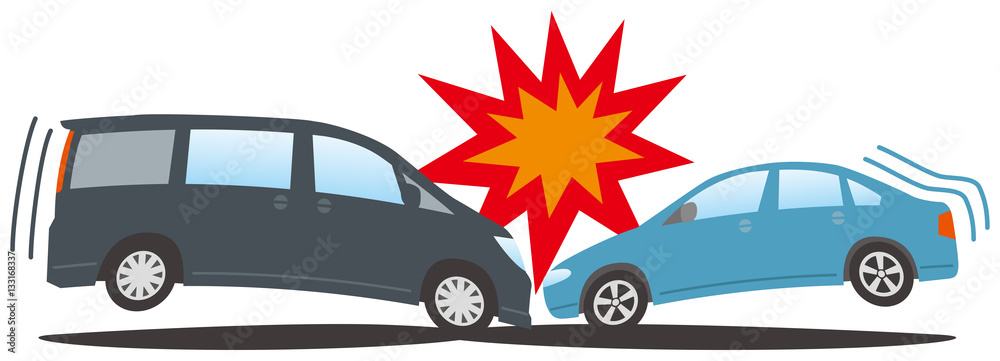 事故 正面衝突 乗用車同士のイメージイラスト Stock Vector Adobe Stock