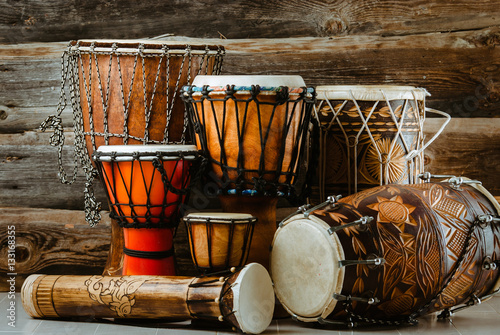 Fototapete variation of ethnic drums