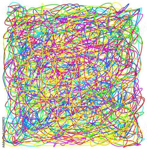 Abstract hand drawn scribble doodle colorful chaos pattern textu