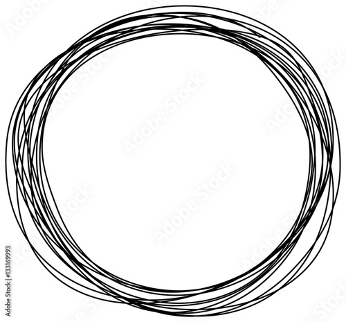 Abstract hand drawn scribble doodle circle