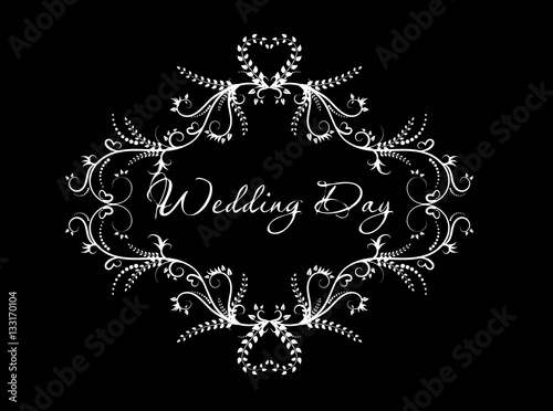 vintage vector frame, idea for design wedding day.