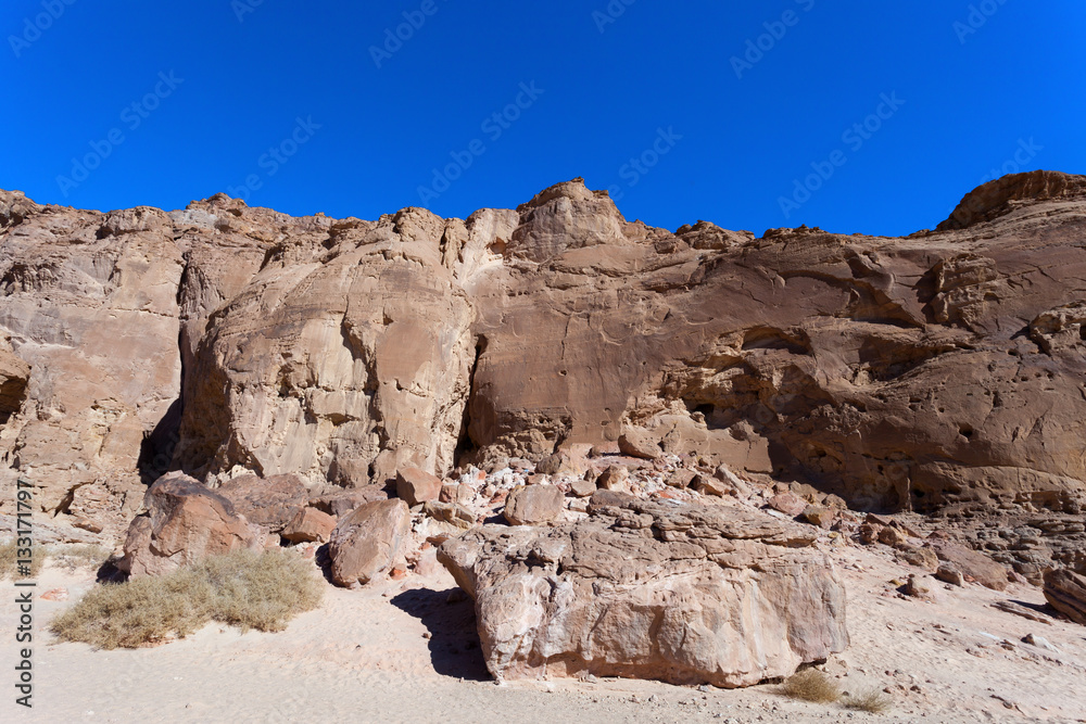Desert mountains with blue sky in the background Desert mountains with blue sky in the background