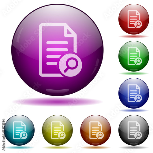 Search document glass sphere buttons