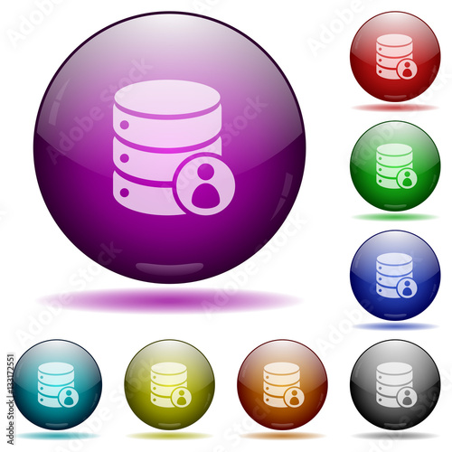 Database privileges glass sphere buttons