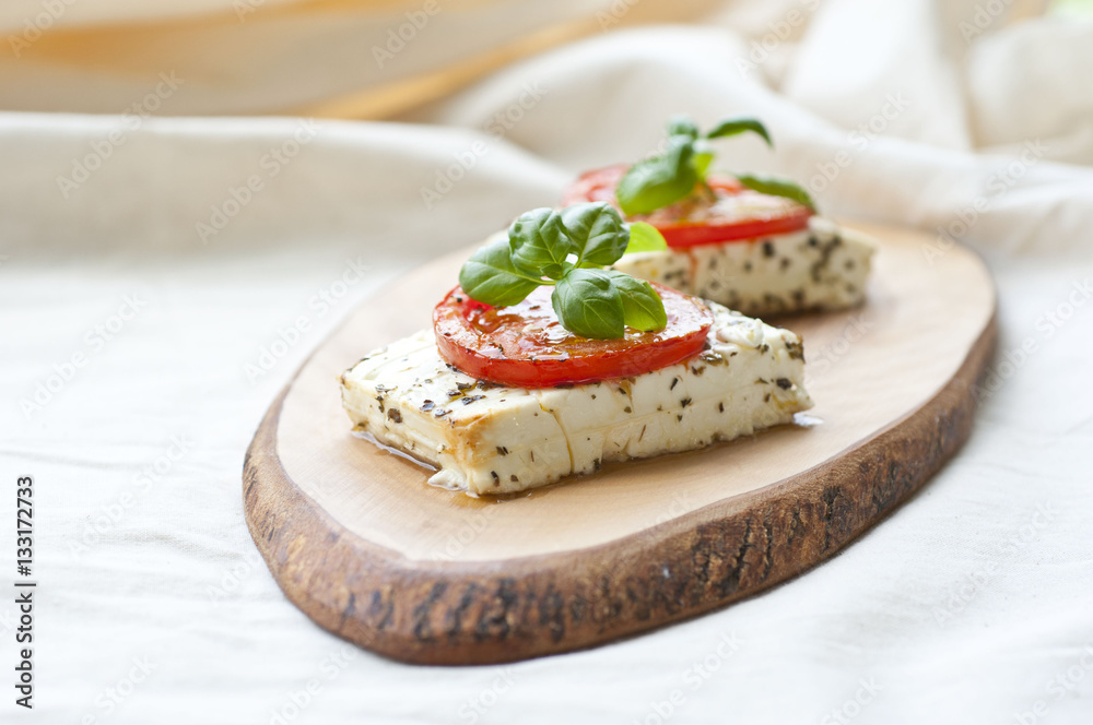 Roasted feta with tomatoes Roasted feta with tomatoes