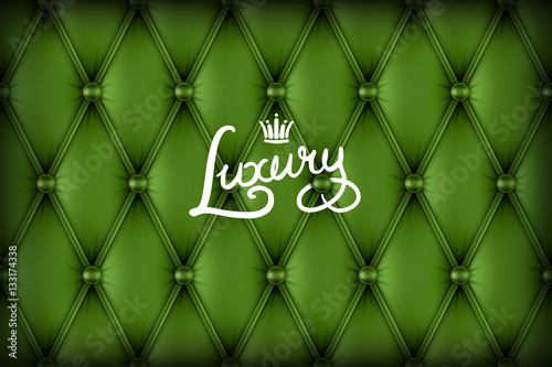 Green Buttoned luxury leather
