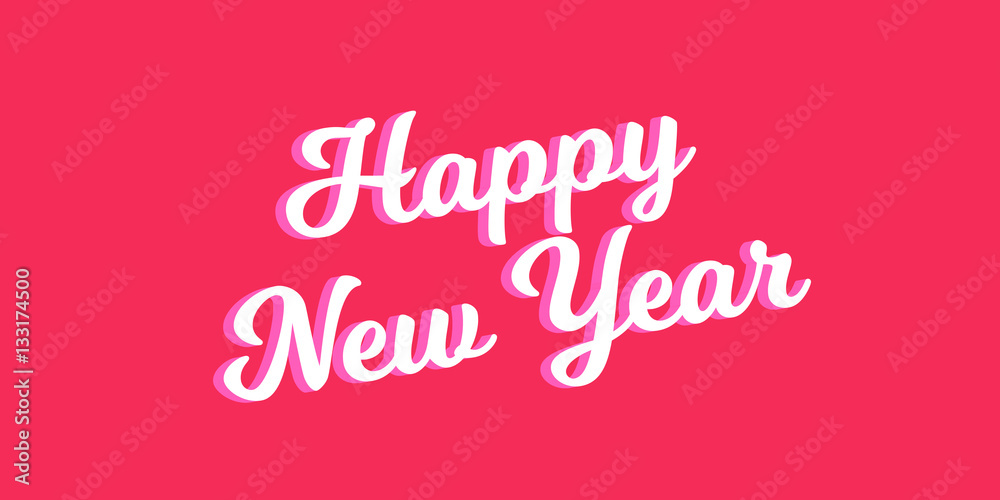 Happy New Year.Merry Christmas Holiday Illustration With Lettering Composition typography