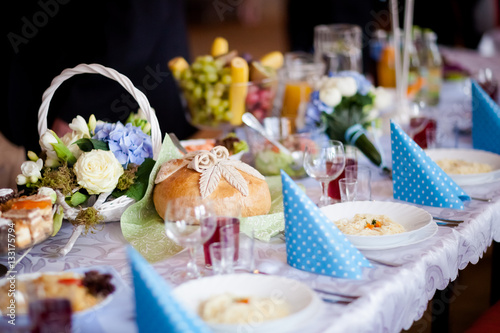 Beautiful wedding reception table decoration