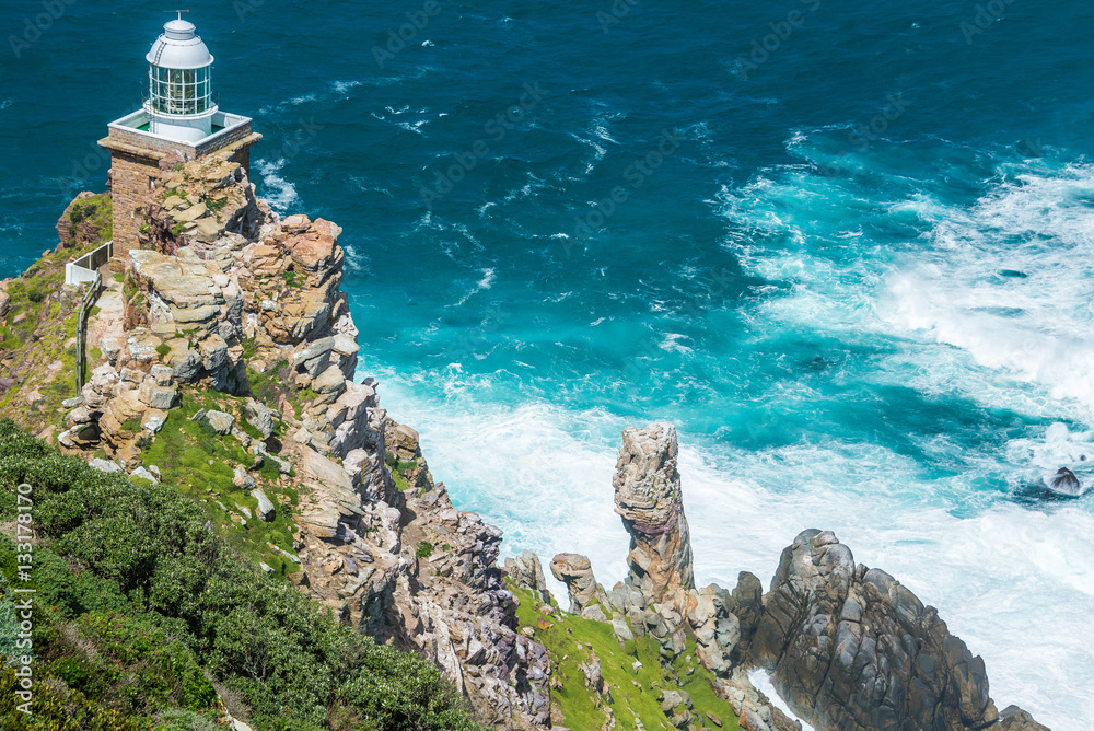Naklejka premium Lighthouse at Cape Point, South Africa