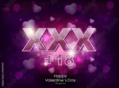 glamor fashion XXX signboard. Love. valentain's day. vector illustration