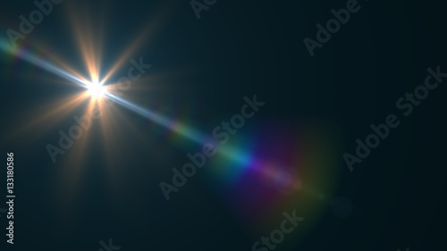 Lens Flare light  over Black Background. Easy to add  overlay or screen filter over Photos  photo