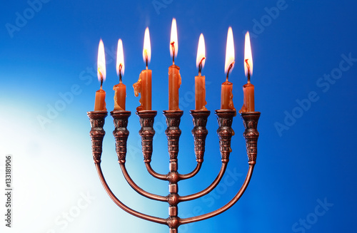 Traditional Jewish Menorah photo