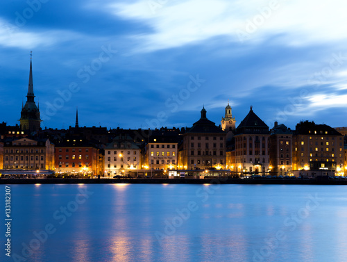 Quay night in Stockholm. Sweden. 03.08.2016