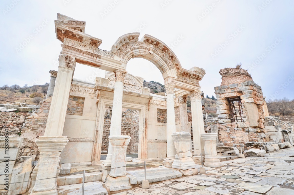 Temple of Hadrian in the Historical Site of Ephesus in Turkey