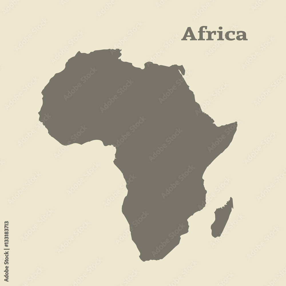 Fototapeta premium Outline map of Africa. Isolated vector illustration.