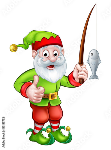 Cartoon Fishing Garden Gnome