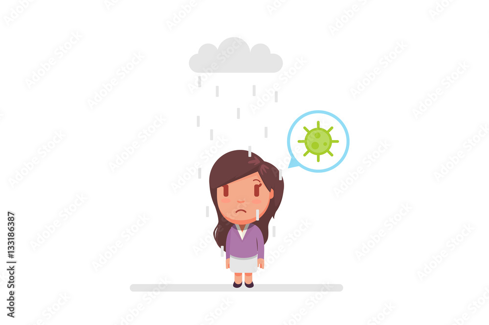 Sad girl under a cloud Sad girl under a cloud
