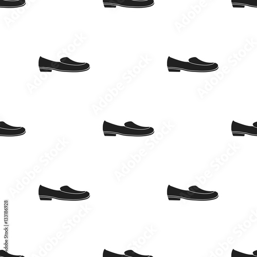 Loafers icon in  black style isolated on white background. Shoes pattern stock vector illustration.
