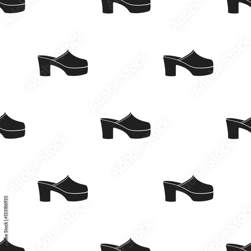 Klogs icon in  black style isolated on white background. Shoes pattern stock vector illustration.