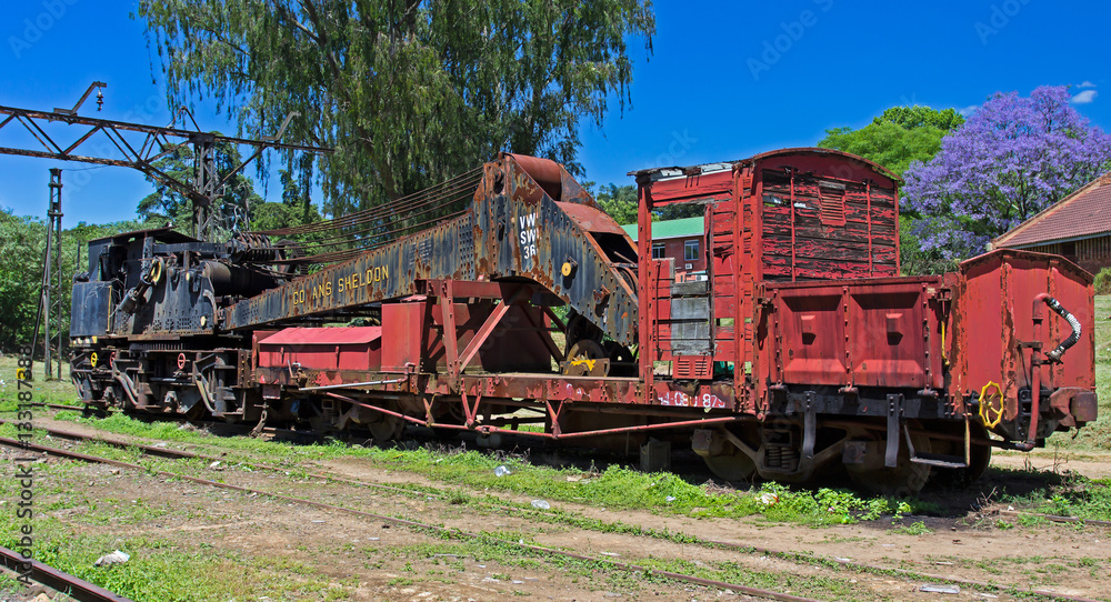 Naklejka premium Steam Powered Railway Crane