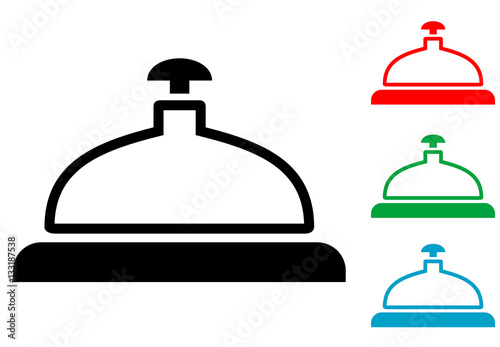 Icono plano timbre hotel en varios colores