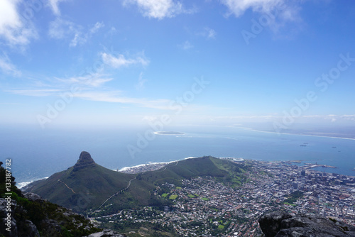 scenic landscape of Cape town from table mountain