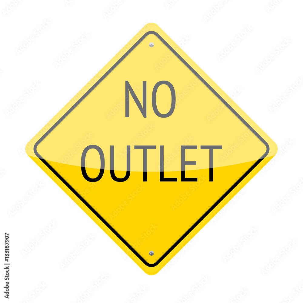 No outlet traffic sign isolated on white background No outlet traffic sign isolated on white background