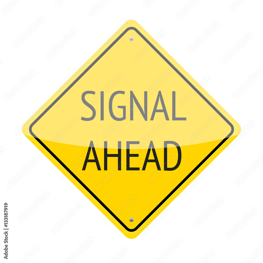 Signal ahead traffic sign isolated on white background Signal ahead traffic sign isolated on white background